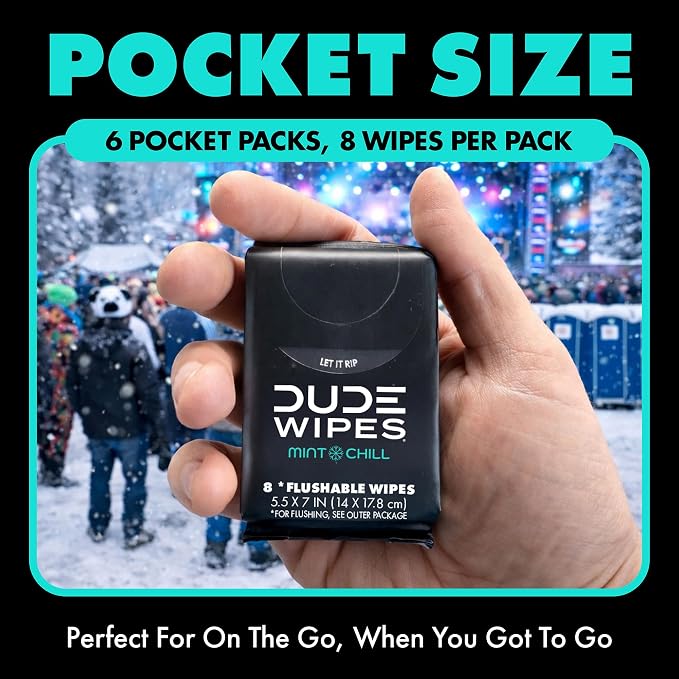 DUDE Wipes Mint Chill Pocket Packs - Image 2