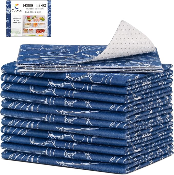 Cooyes 12 Pack Refrigerator Shelf Liners by Cooyes
