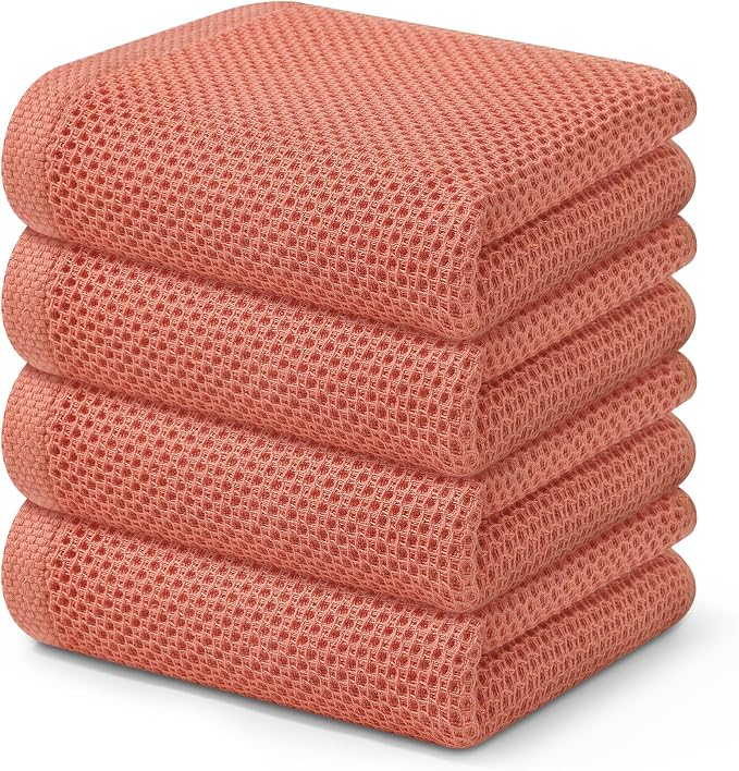 Kitinjoy 100% Cotton Waffle Weave Kitchen Hand Towels by Kitinjoy