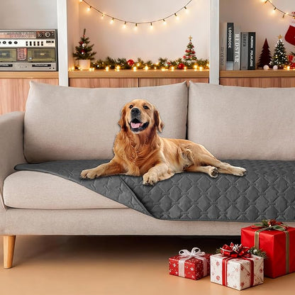 gogobunny 3X Stronger Waterproof Pet Blanket, Scratch Proof Furniture Protector for Dogs Cats, Reversible Cover 30x70 Inch, Dark Grey