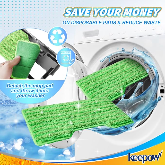 KEEPOW Reusable Mop Replacement Pads Compatible - Image 6