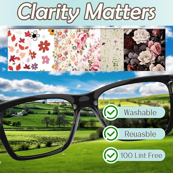 6 PCS Glasses Cleaning Cloth Eyeglass Lens Microfiber Cleaning Cloth Reusable - Image 3