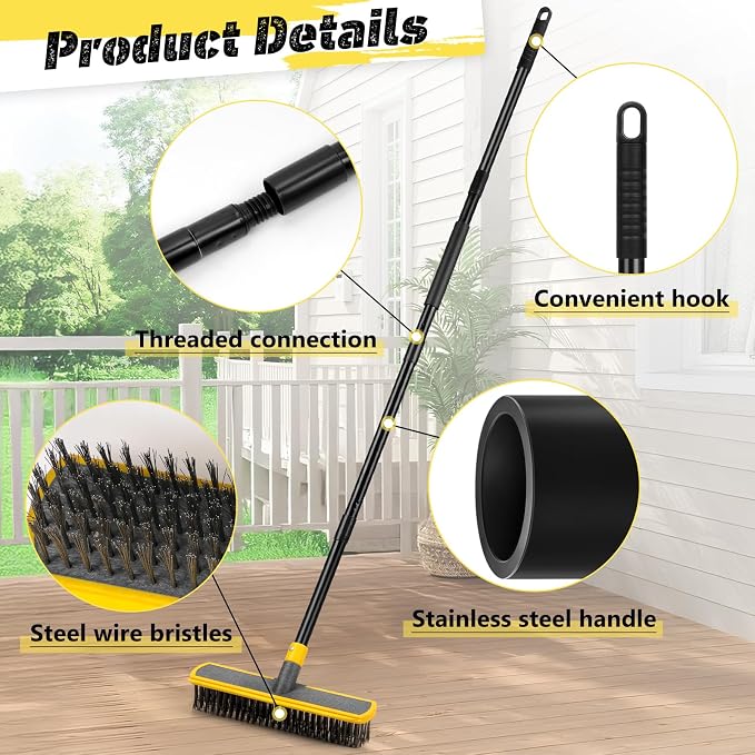 Heavy Duty Broom Wire Floor Scrub Brush - Image 6