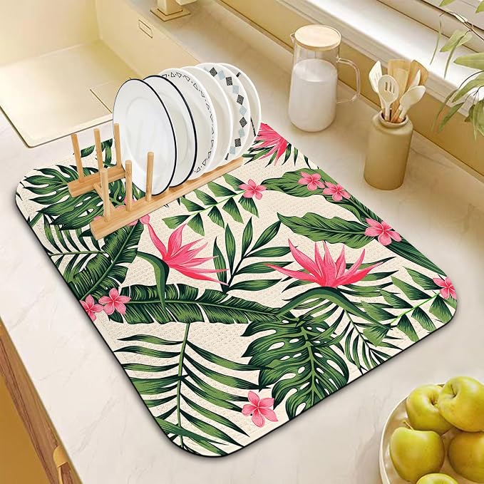 Dish Drying Mat for Kitchen Counter 18x24 Inch, Super Absorbent Dish Drainer Mat - Image 2