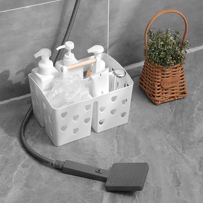Portable Shower Caddy Plastic Shower Basket Organizer Divided Bathroom Caddy - Image 2
