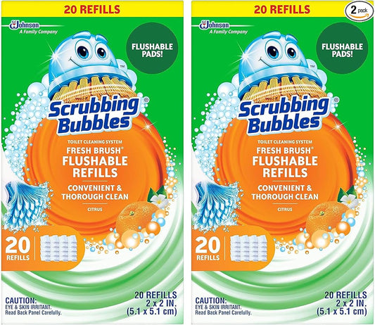 Scrubbing Bubbles Flushable Toilet Bowl Wand Cleaner Refills, Fresh Brush by ScrubbingBubbles
