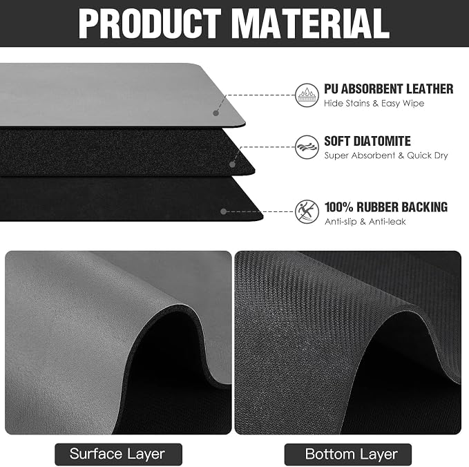 Dish Drying Mat for Kitchen Counter Super Absorbent Drainer Mats - Image 6