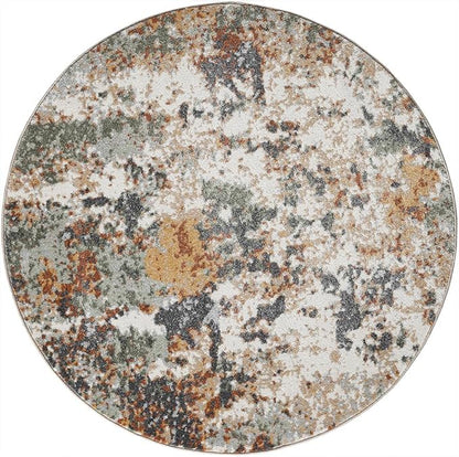 Keen Home Design Area Rugs - 10ft Round Non-Shedding, Abstract Rugs for Kitchen, Living Room, Bedroom, Dining Room, Entryway - Size: 10' Round, Multi