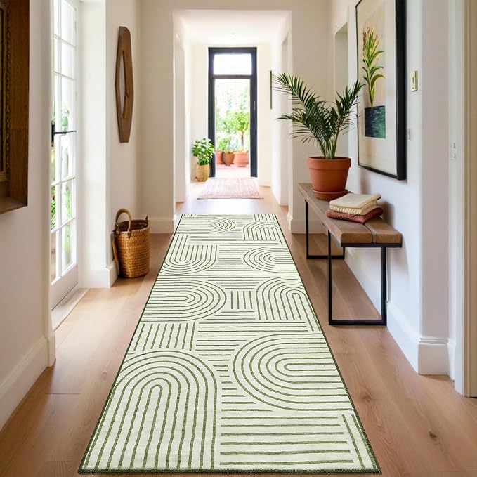 Modern Rug 2x6 Runners for Hallways, Abstract Kitchen Runner Rugs Non Slip Bath - Image 8
