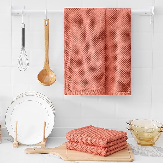 Kitinjoy 100% Cotton Waffle Weave Kitchen Hand Towels - Image 6