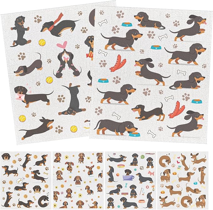 Dachshund Dog Gifts Swedish Dishcloths, 6 Pack Swedish Dish Cloths by InIsaJace