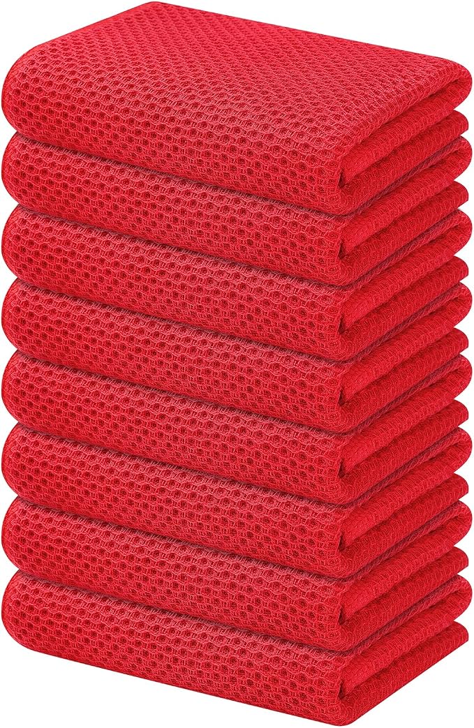 Kitinjoy 100% Cotton Waffle Weave Kitchen Hand Towels by Kitinjoy