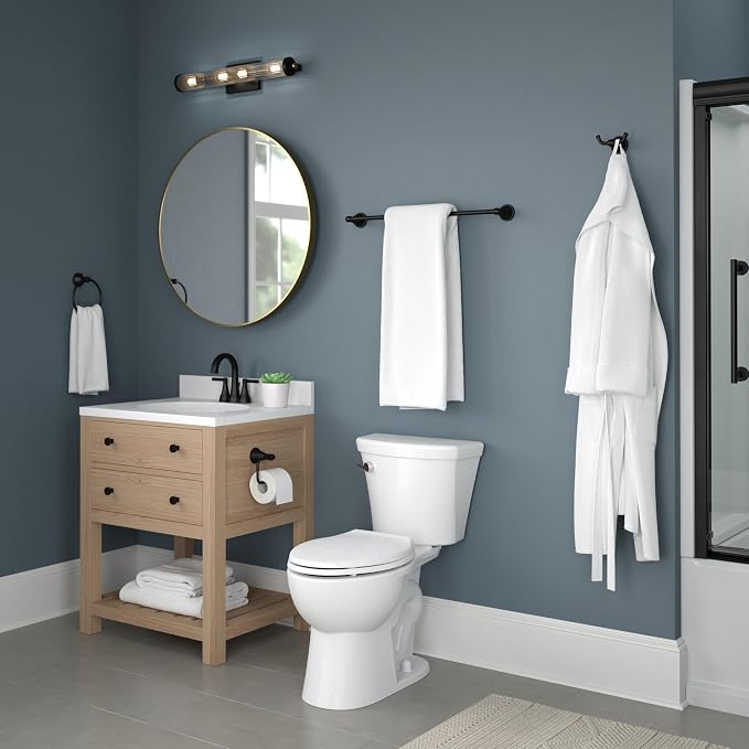 Delta Faucet Becker Toilet Paper Holder, Matte Black, Wall Mounted Euro Hook - Image 5