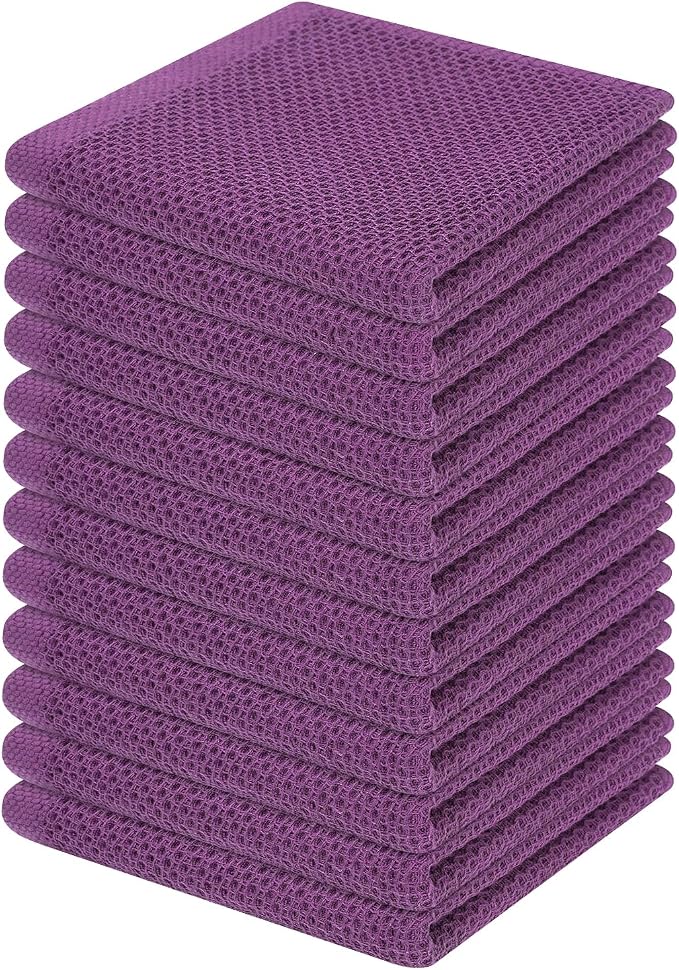 Homaxy 100% Cotton Waffle Weave Kitchen Dish Cloths, Ultra Soft Absorbent Quick by Homaxy
