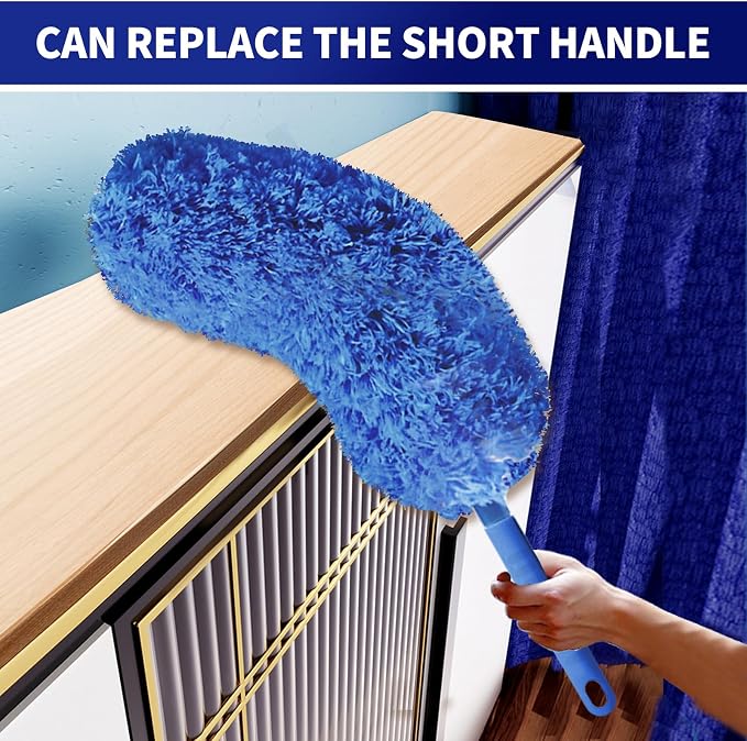 Cobweb Duster with Extension Pole, Washable Cleaning Duster Set with 2 Duster - Image 9