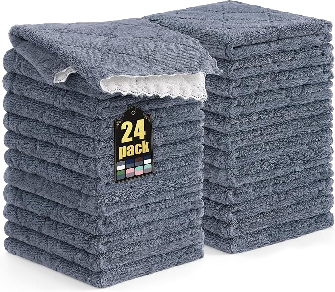 Mordimy 24 Pack Kitchen Cloths Dish Towels, Super Soft and Absorbent Dish Cloths by Mordimy