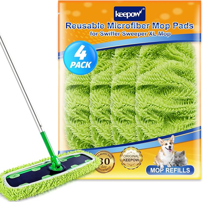 KEEPOW Reusable XL Mop Pads Compatible by KEEPOW