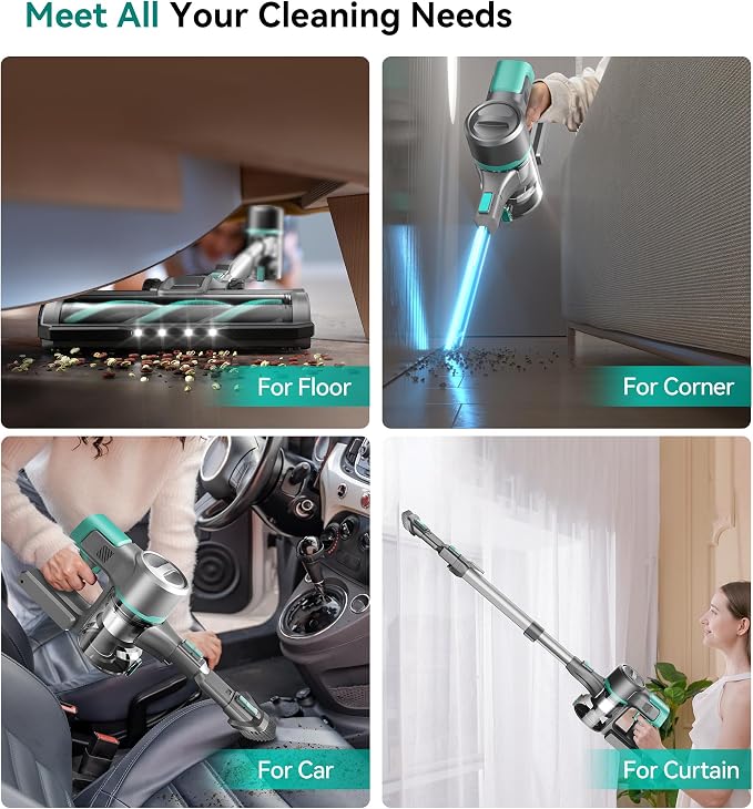 S10K Cordless Vacuum Cleaner, 55Kpa 60mins Lightweight Stick Vacuum - Image 9