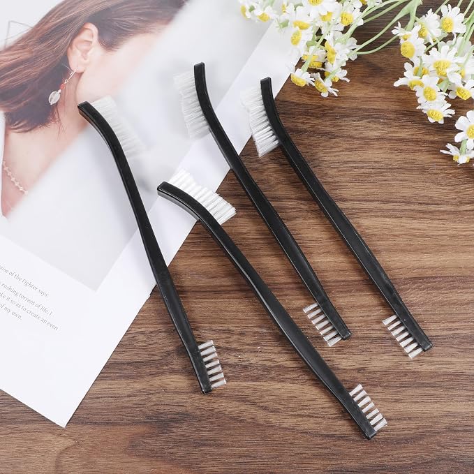 4 Pcs Small Cleaning Brushes, Nylon Bristles Small Detailing Crevice Brush - Image 6