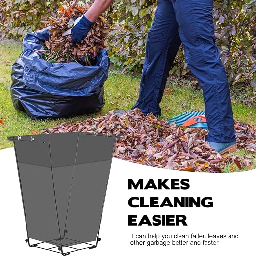 2 pcs Metal Trash Bag Holder, Outdoor Metal Leaf Bag Holder Stand, Garbage Bag - Image 5
