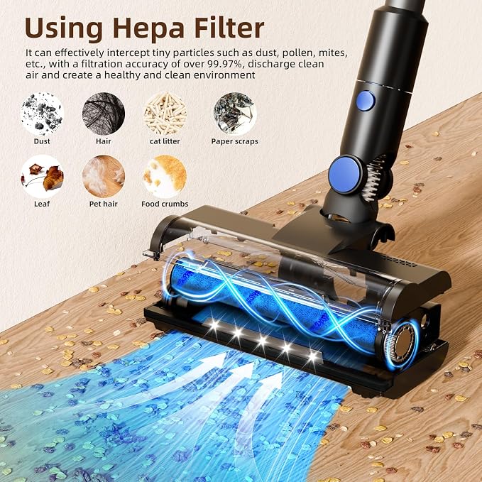COWSAR Cordless Stick Vacuum Cleaner, Bagless Lightweight Stick Vacuum - Image 2