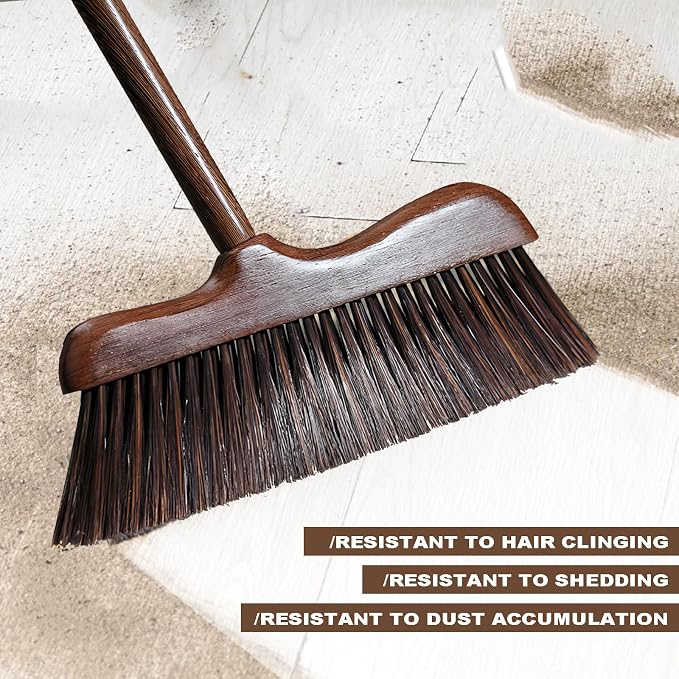 Wood Broom with Long Handle Soft Bristle Sweeper Broom Indoor Hand Brooms - Image 5