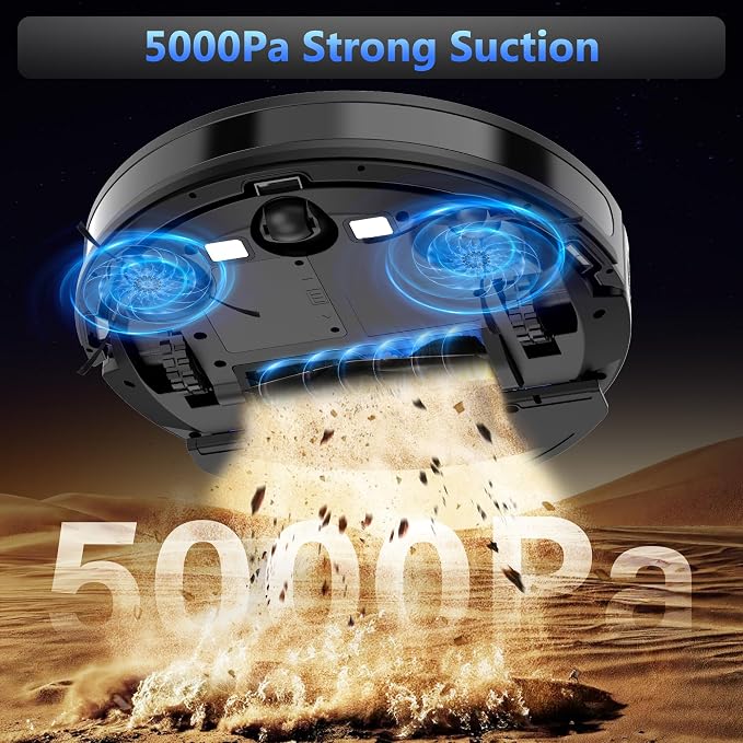 Tikom Robot Vacuum and Mop Combo, 5000Pa Robotic Vacuum Cleaner, 150 Min Max - Image 2