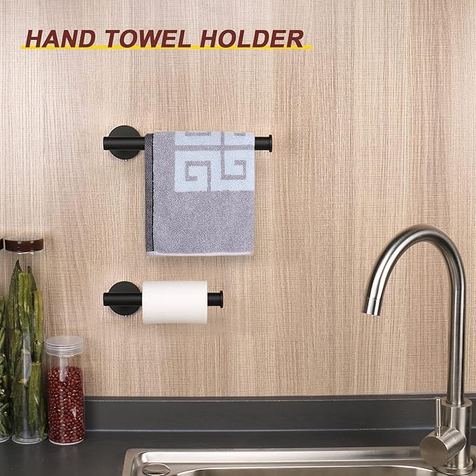 NearMoon Bath Toilet Paper Holder+ Hand Towel Holder, 2 Pieces Bathroom - Image 6