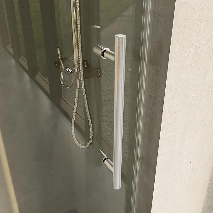 Frameless Bathtub Shower Door, 3/8" Clear Tempered Glass, Waterproof Bathroom - Image 4