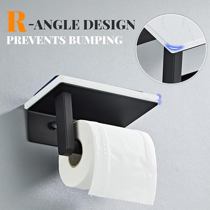 Matte Black Toilet Paper Holder - Image 2