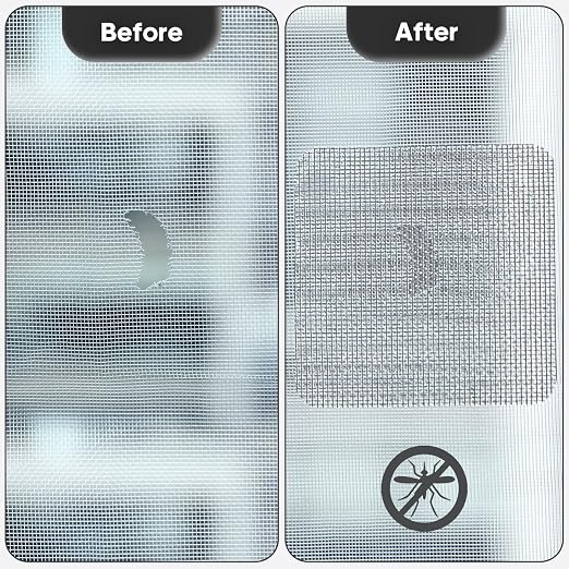14 Sheets Window Screen Patches Repair Kit, Strong Adhesive Fiberglass Quick - Image 2