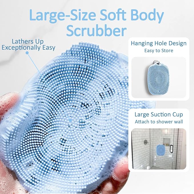 Soft Silicone Body Scrubber Gentle Like a Hand Exfoliating Your Skin and Build - Image 2