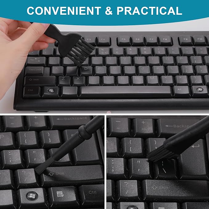 TIESOME Set of 7 Keyboard Anti Static Brushes, Plastic Handle Portable Cleaning - Image 5