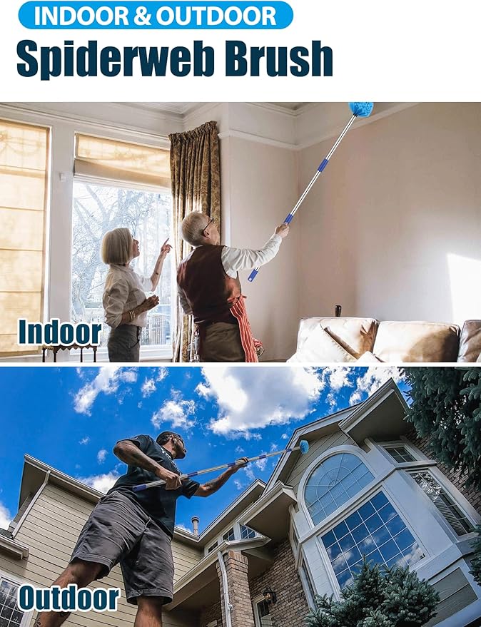 Cobweb Duster with Extension Pole, Outdoor Spider Web Brush with 6 ft Long - Image 5