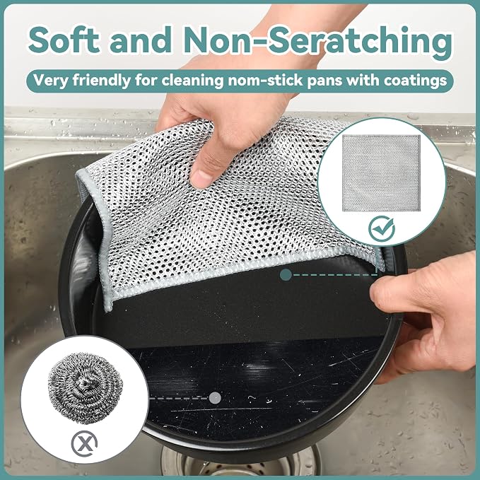 12Pcs Multipurpose Wire Dishwashing Cloths, Non-Scratch Wire Dishcloths - Image 5