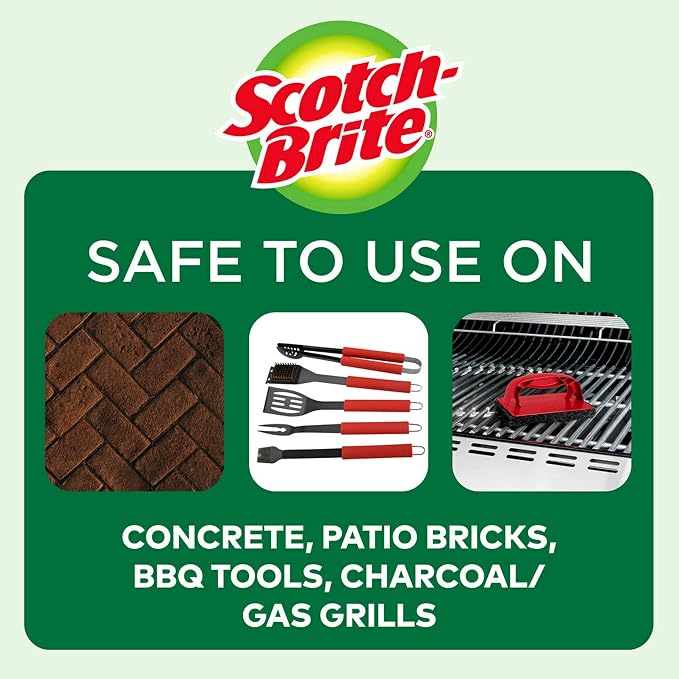 Scotch-Brite Heavy Duty Outdoor Scrubber, Patio Bricks, BBQ Tools and Charcoal - Image 3