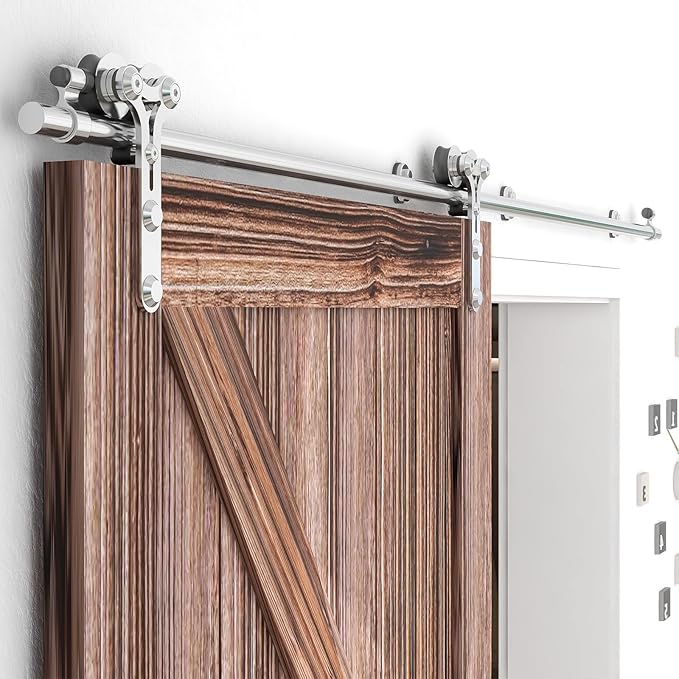 TSMST 10FT Sliding Barn Door Hardware Kit, Stainless Steel Heavy Duty Sturdy - Image 4