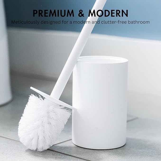 Matte White Toilet Bowl Brush for Bathroom - Image 2