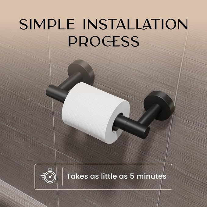 Day Moon™ Matte Black Toilet Paper Holder - Image 4