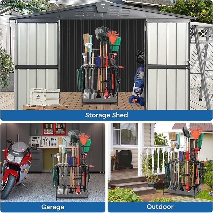 Garden Tool Organizer for Garage, Yard Tool Storage, Garden Tool Rack, for Shed - Image 2
