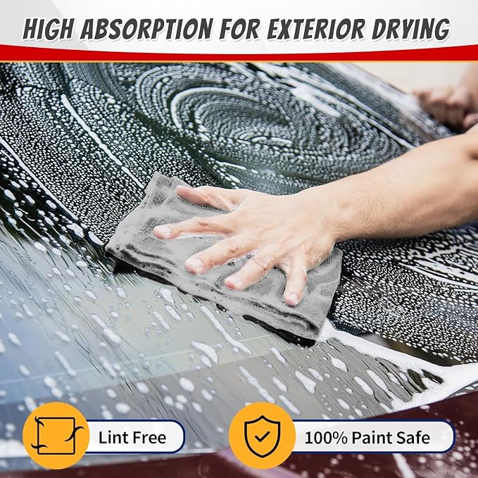 FIXSMITH Microfiber Cleaning Cloth, Shop Towels Bulk, 24 Pack Grey Microfiber - Image 7