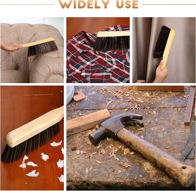 Patelai 2 Pieces Wooden Bench Brushes, Soft Bristles, Long Wood Handle - Image 4