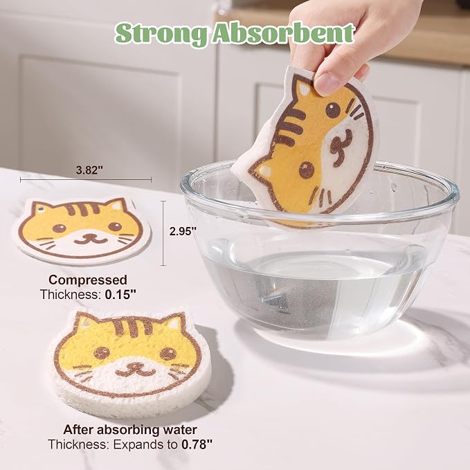 JOYMOOP Cartoon Kitchen Sponge, Non-Scratch Sponges - Image 3