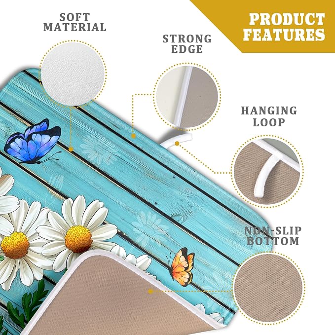 Spring Daisy Floral Dish Drying Mat - Image 4