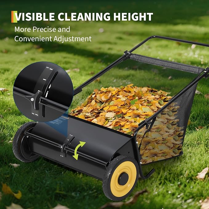 Garvee 26 in Heavy-Duty Push Lawn Sweeper - Image 5
