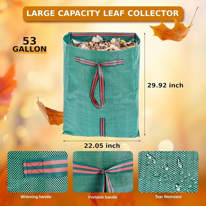 4-Pack leaf collectors, Large Yard Dustpan-Type 53-Gallon Garden Bag - Image 3