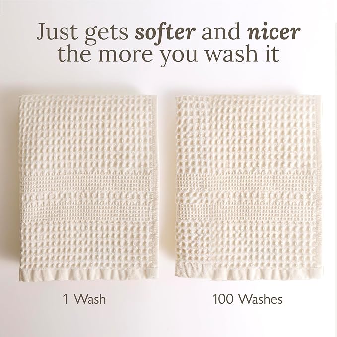 GILDEN TREE Waffle Bath Sheet Large Bath Towels Quick Dry Thin Body Towels - Image 6