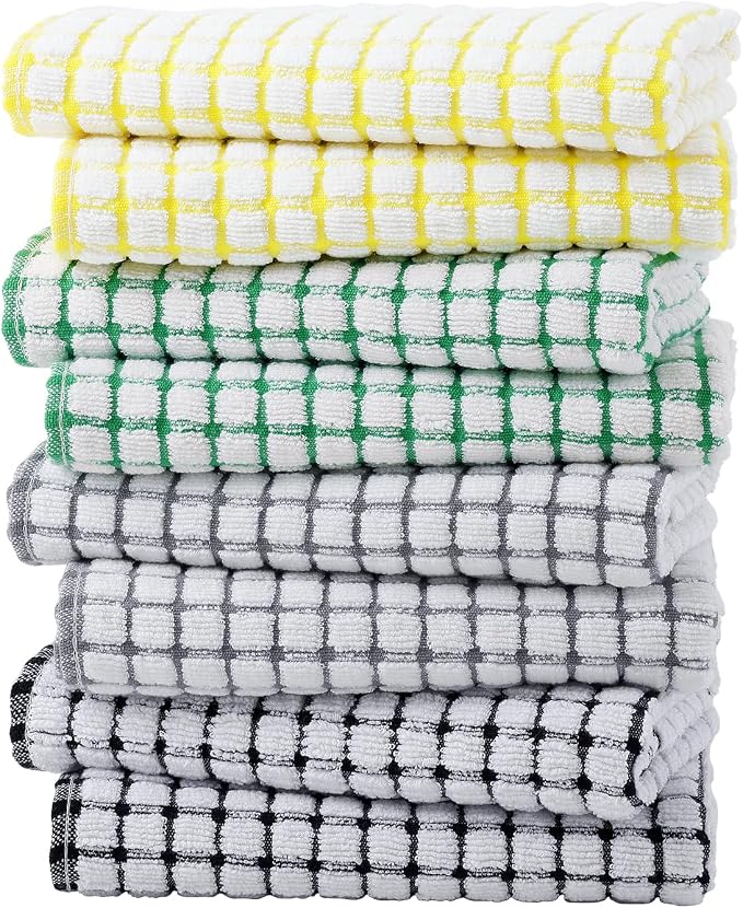 Kitinjoy Cotton 8 Pack Terry Kitchen Towels, 16 x 25 Inches Super Soft and - Image 7
