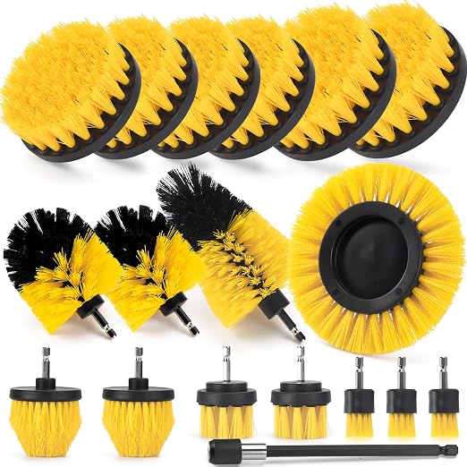 SHIELDPRO 18 Pack Drill Brush Attachment Set, Power Cleaning Scrub Brushes by WelcometoSHIELDPRO