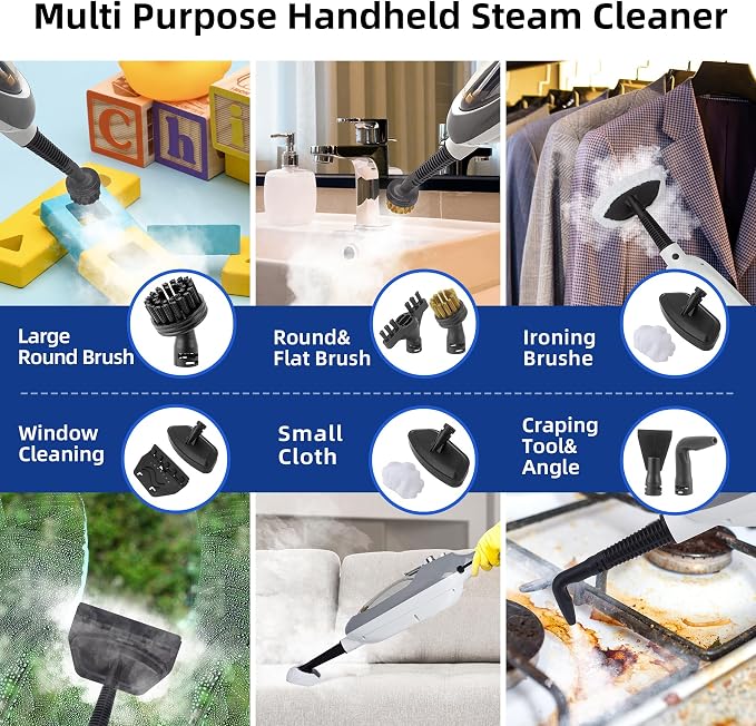 Steam Mop - 10-in-1 MultiPurpose Handheld Steam Cleaner Detachable Floor Steamer - Image 3